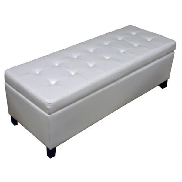 Warehouse Of Tiffany Tuffed White Storage Bench WT-W7077 MANY WHITE - main